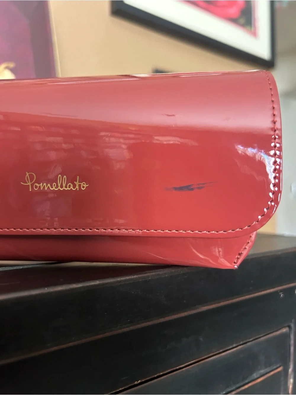 New Patent Leather Pomellato Eyewear Case Sunglasses Eyeglasses holder